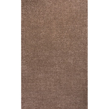 Haze Solid Low-Pile Area Rug Brown